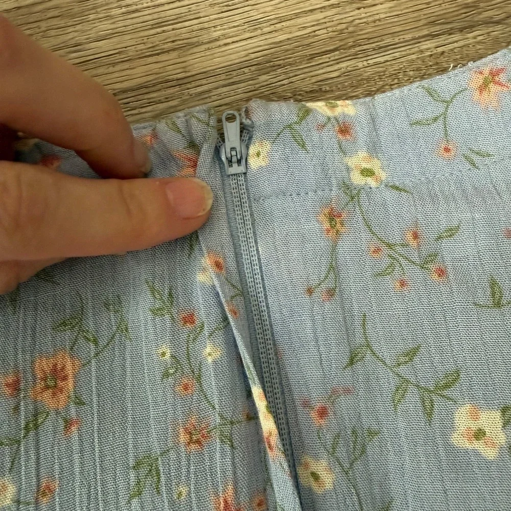 Maggy London Floral Maxi Dress Prairie Cottage Vintage | Blue | Size 14
